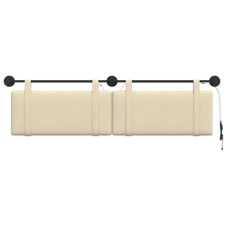 Tête de lit suspendue Avec lumière LED Crème Tissu - 6