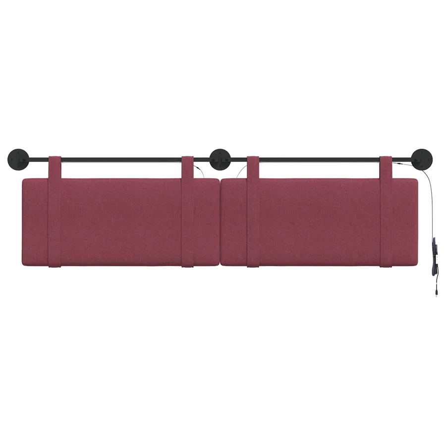 Tête de lit suspendue Avec lumière LED Bordeaux Tissu - 6