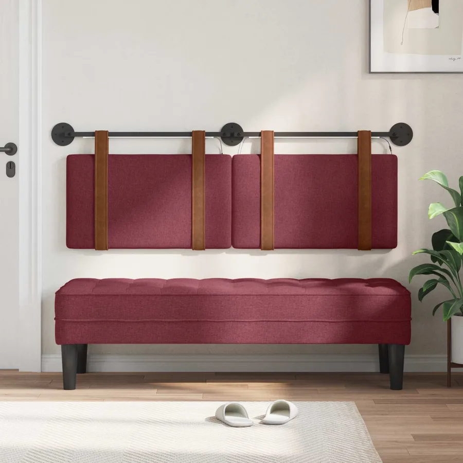 Tête de lit suspendue Avec lumière LED Bordeaux PU antique - 3