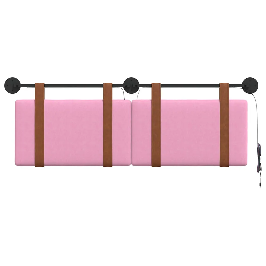 Tête de lit suspendue Avec lumière LED Rose PU antique - 6