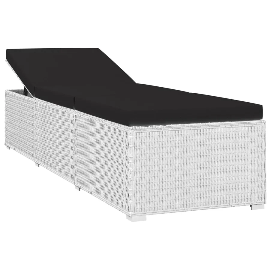 Chaises longues de jardin table à thé 3 pcs Résine tressée Noir - 40