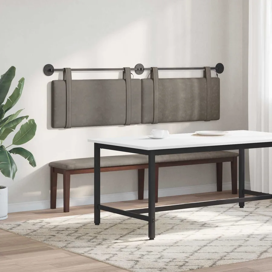 Tête de lit suspendue Avec lumière LED Gris PU antique - 4