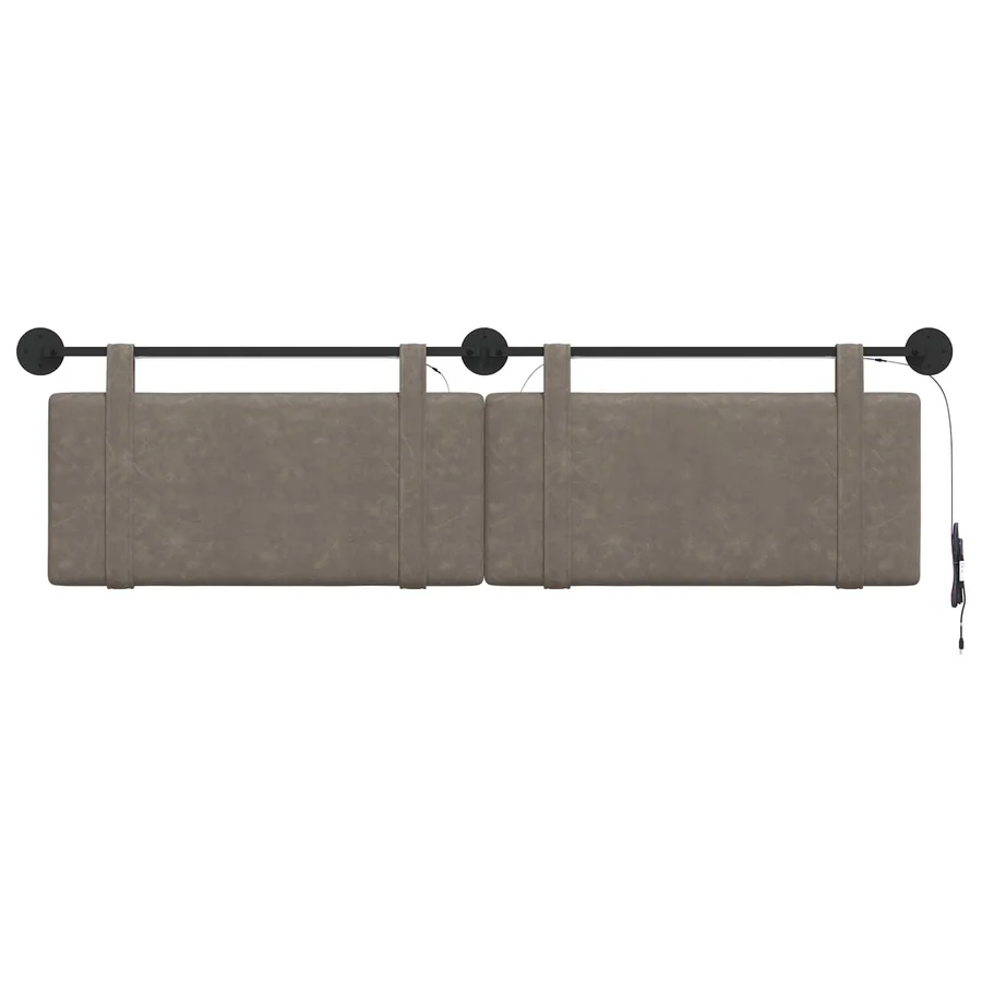 Tête de lit suspendue Avec lumière LED Gris PU antique - 6