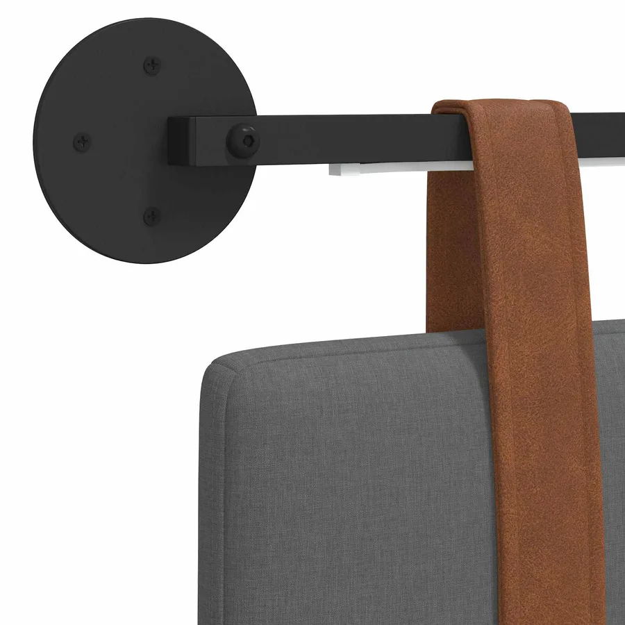 Tête de lit suspendue Avec lumière LED Gris foncé PU antique - 10