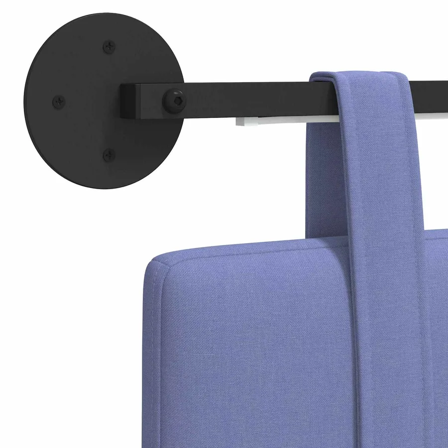 Tête de lit suspendue Avec lumière LED Bleu denim Tissu - 8