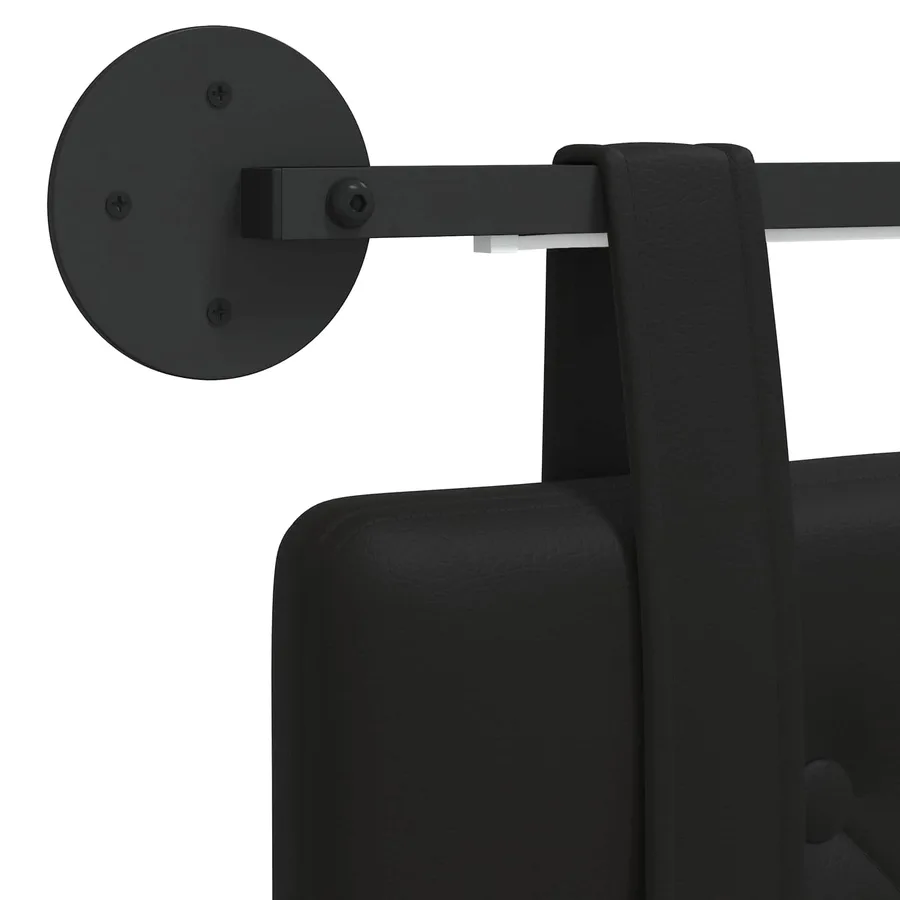 Tête de lit suspendue Avec lumière LED Noir Simili cuir - 8