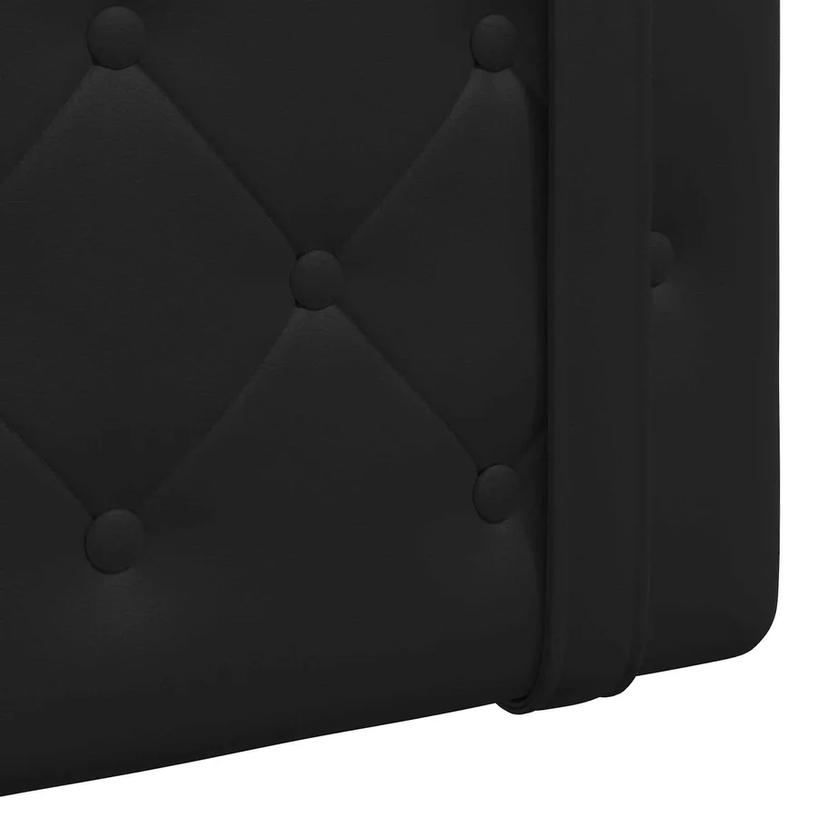 Tête de lit suspendue Avec lumière LED Noir Simili cuir - 9