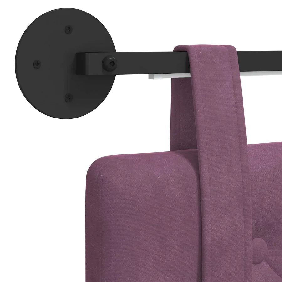 Tête de lit suspendue Avec lumière LED Pourpre Velours - 8