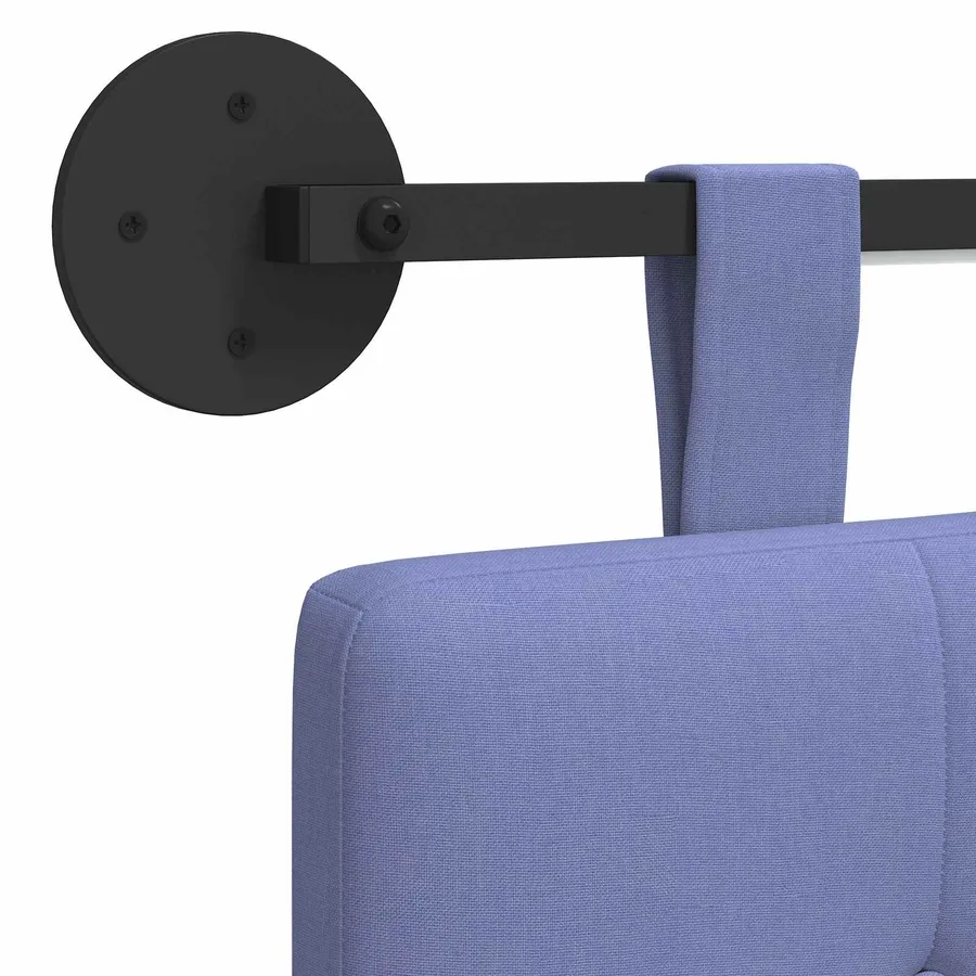 Tête de lit suspendue Avec lumière LED Bleu denim Tissu - 8
