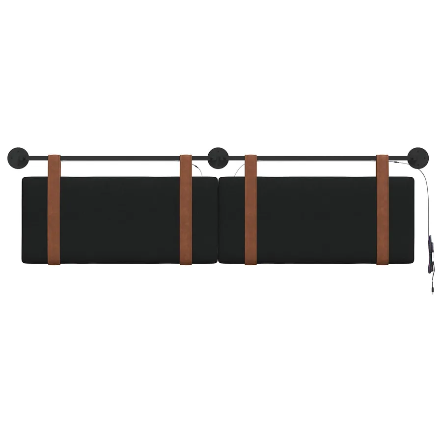 Tête de lit suspendue Avec lumière LED Noir PU antique - 6