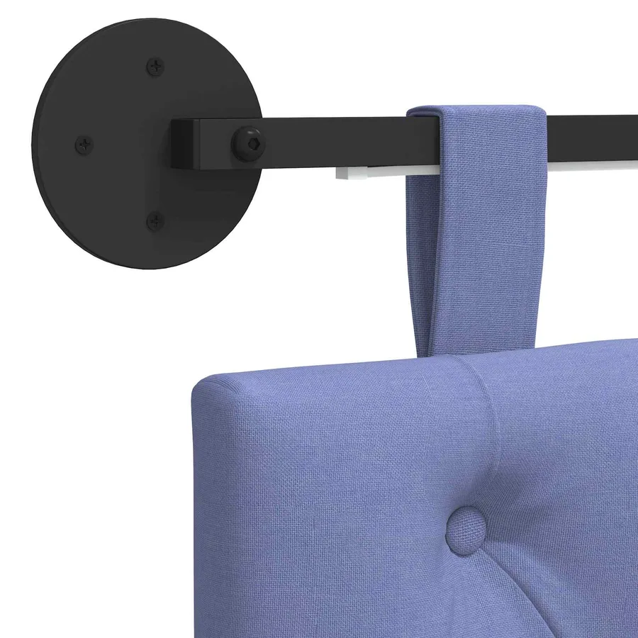 Tête de lit suspendue Avec lumière LED Bleu denim Tissu - 8