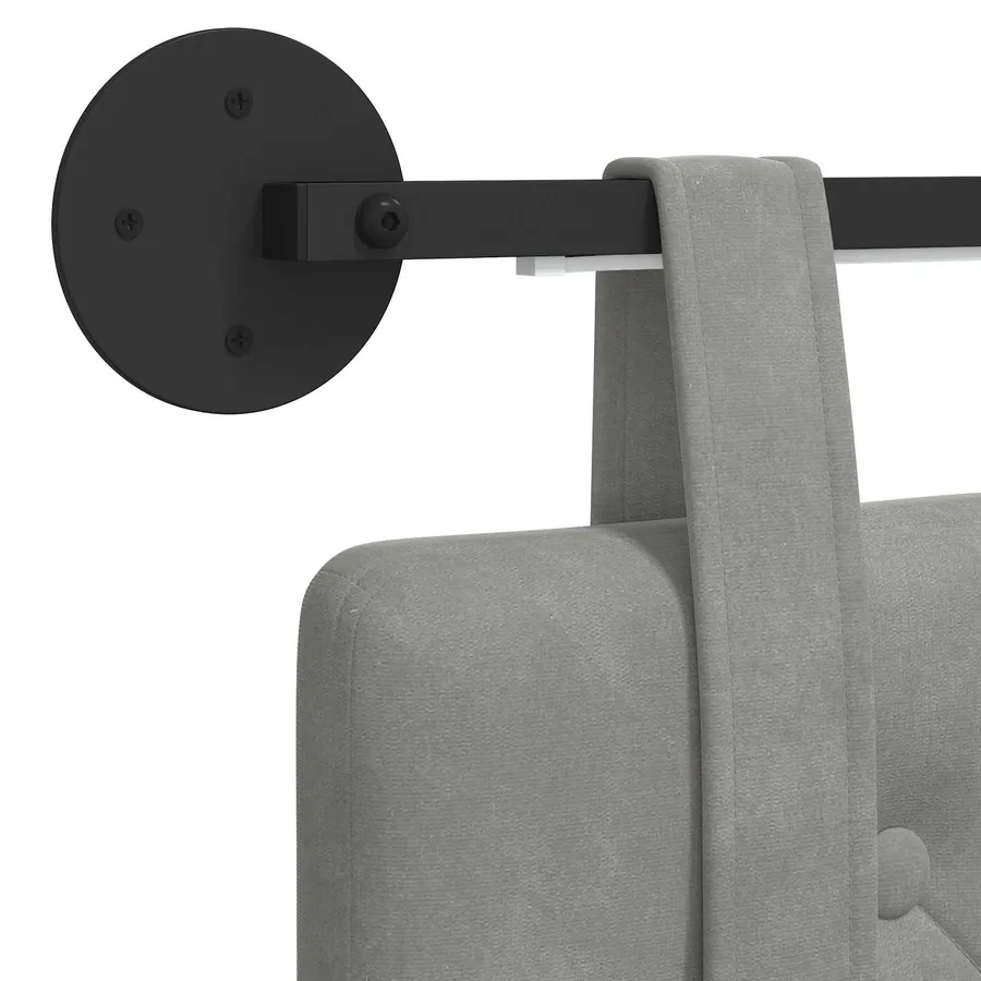 Tête de lit suspendue Avec lumière LED Gris clair Velours - 8