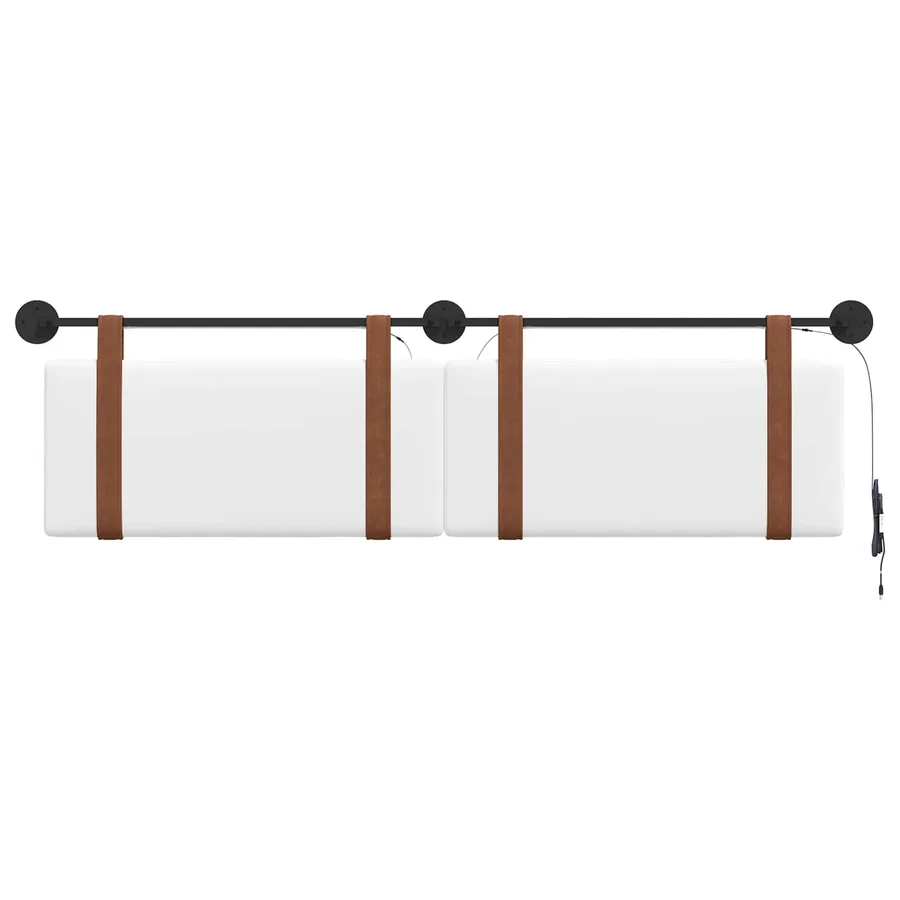 Tête de lit suspendue Avec lumière LED Blanc PU antique - 6