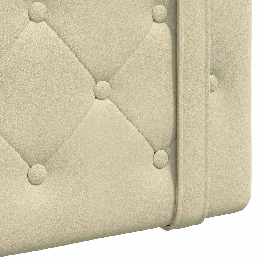 Tête de lit suspendue Avec lumière LED Crème Simili cuir - 9