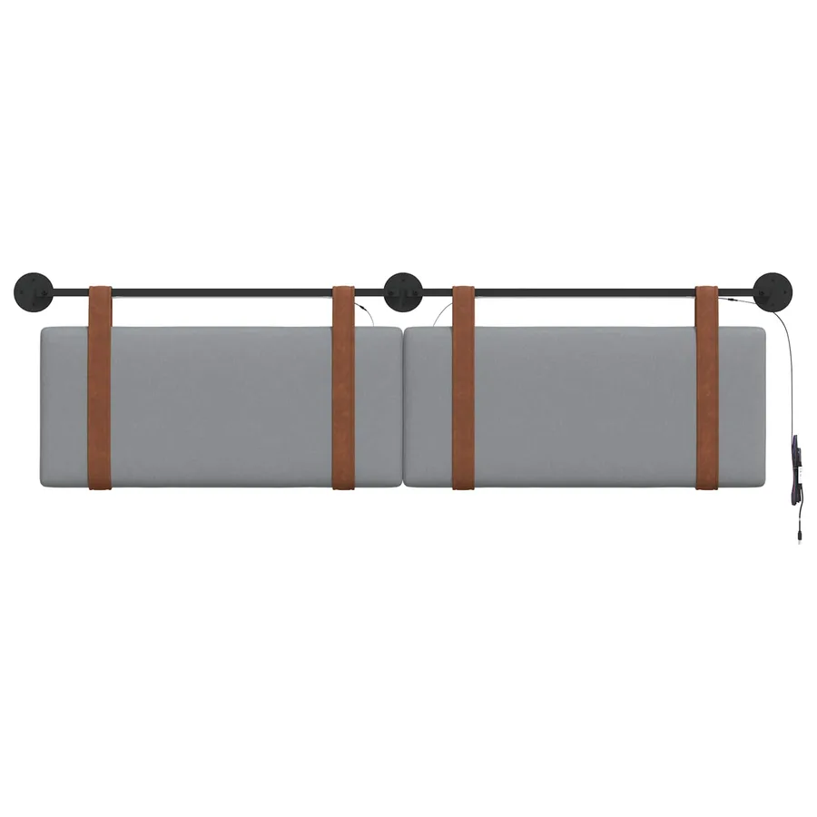 Tête de lit suspendue Avec lumière LED Gris clair PU antique - 6