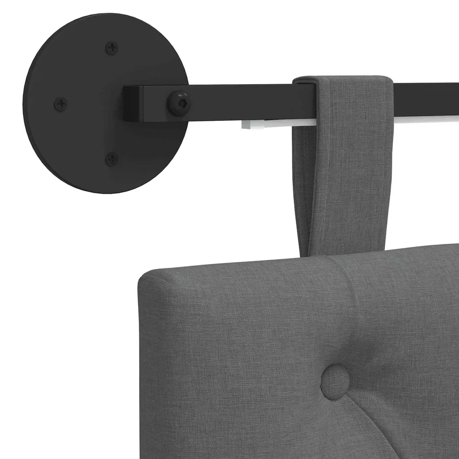 Tête de lit suspendue Avec lumière LED Gris foncé Tissu - 10
