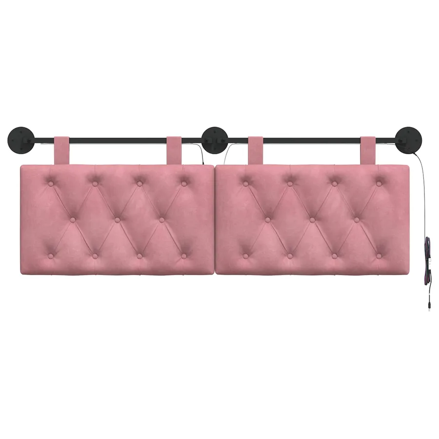 Tête de lit suspendue Avec lumière LED Rose Velours - 6