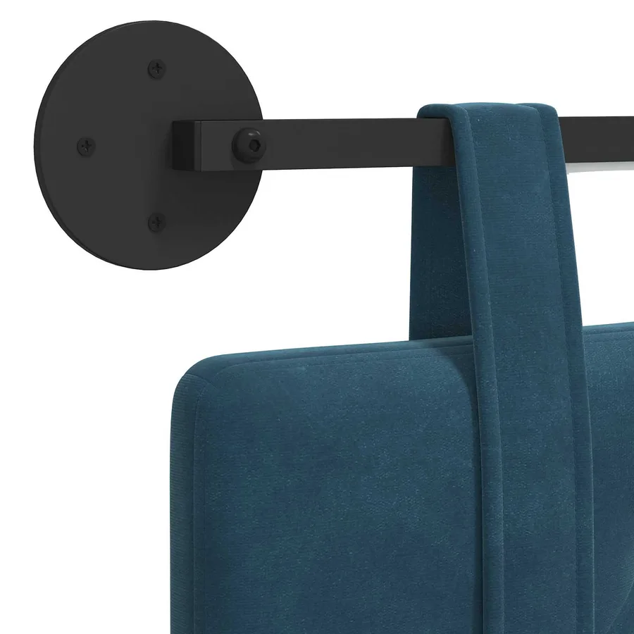 Tête de lit suspendue Avec lumière LED Bleu Velours - 8