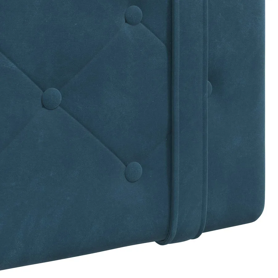 Tête de lit suspendue Avec lumière LED Bleu Velours - 9