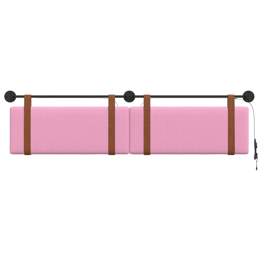 Tête de lit suspendue Avec lumière LED Rose PU antique - 6