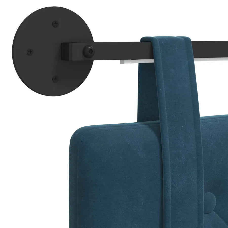 Tête de lit suspendue Avec lumière LED Bleu Velours - 8