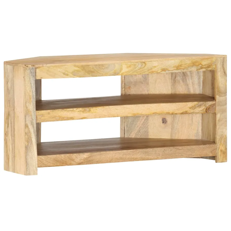 Meuble TV d'angle 90x45x45 cm Bois de manguier solide - 10