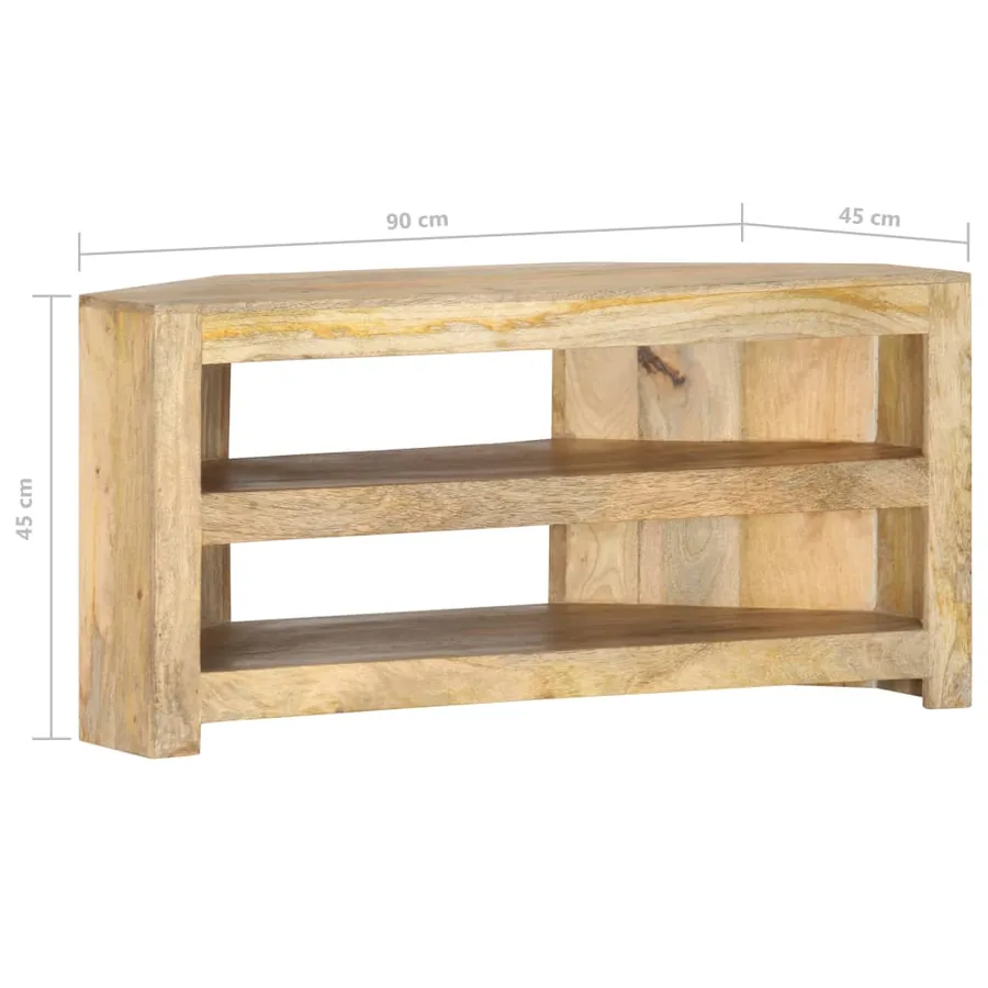 Meuble TV d'angle 90x45x45 cm Bois de manguier solide - 6
