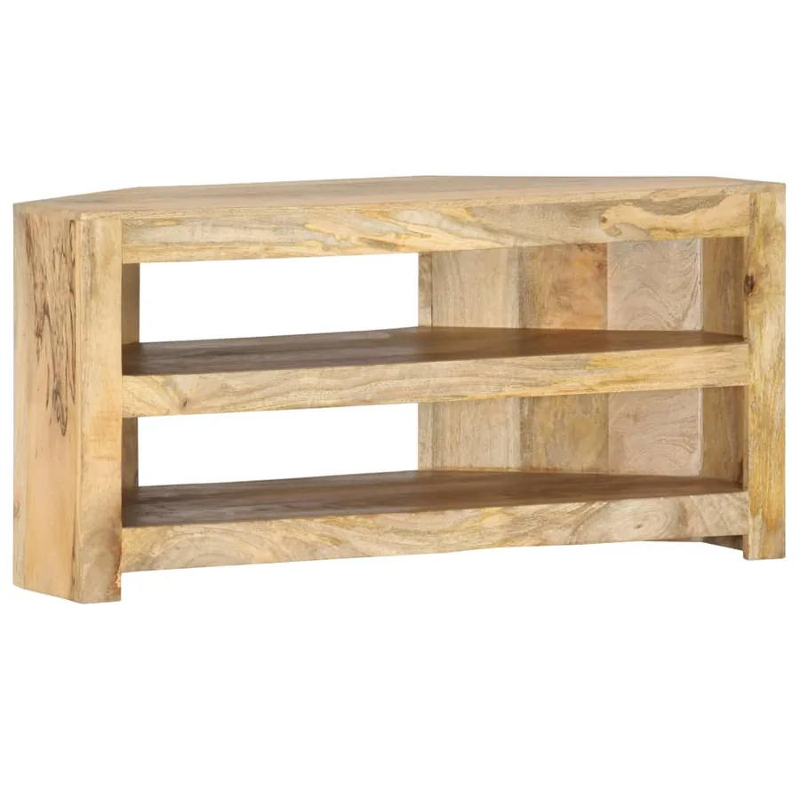 Meuble TV d'angle 90x45x45 cm Bois de manguier solide - 8