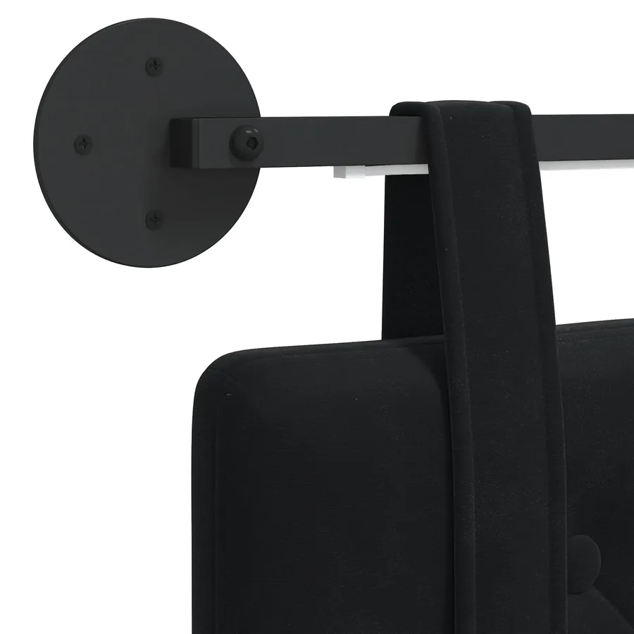 Tête de lit suspendue Avec lumière LED Noir Velours - 8
