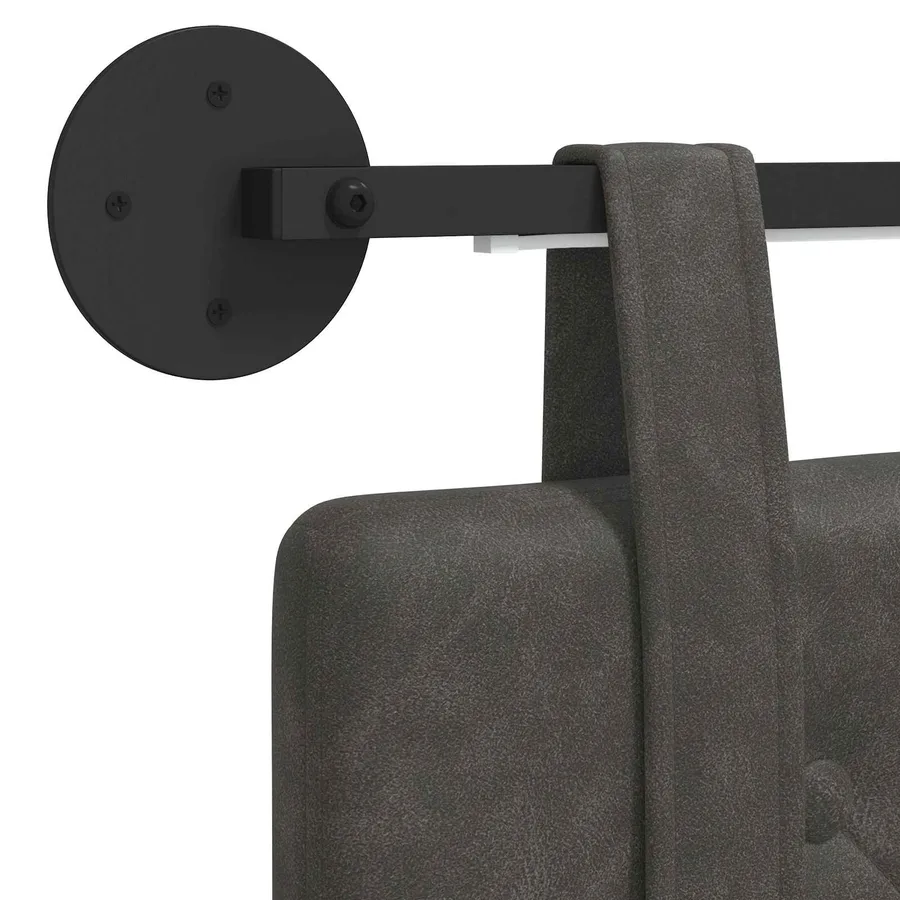 Tête de lit suspendue Avec lumière LED Noir PU antique - 8