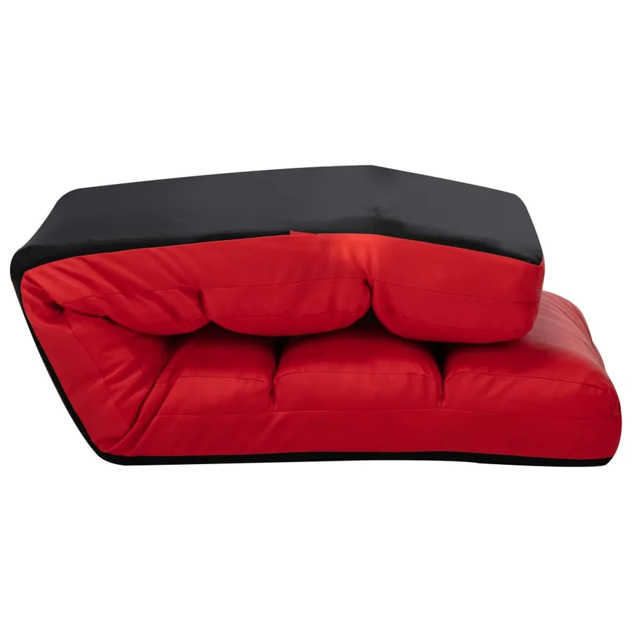 Chaise pliable de sol Rouge Similicuir - 6