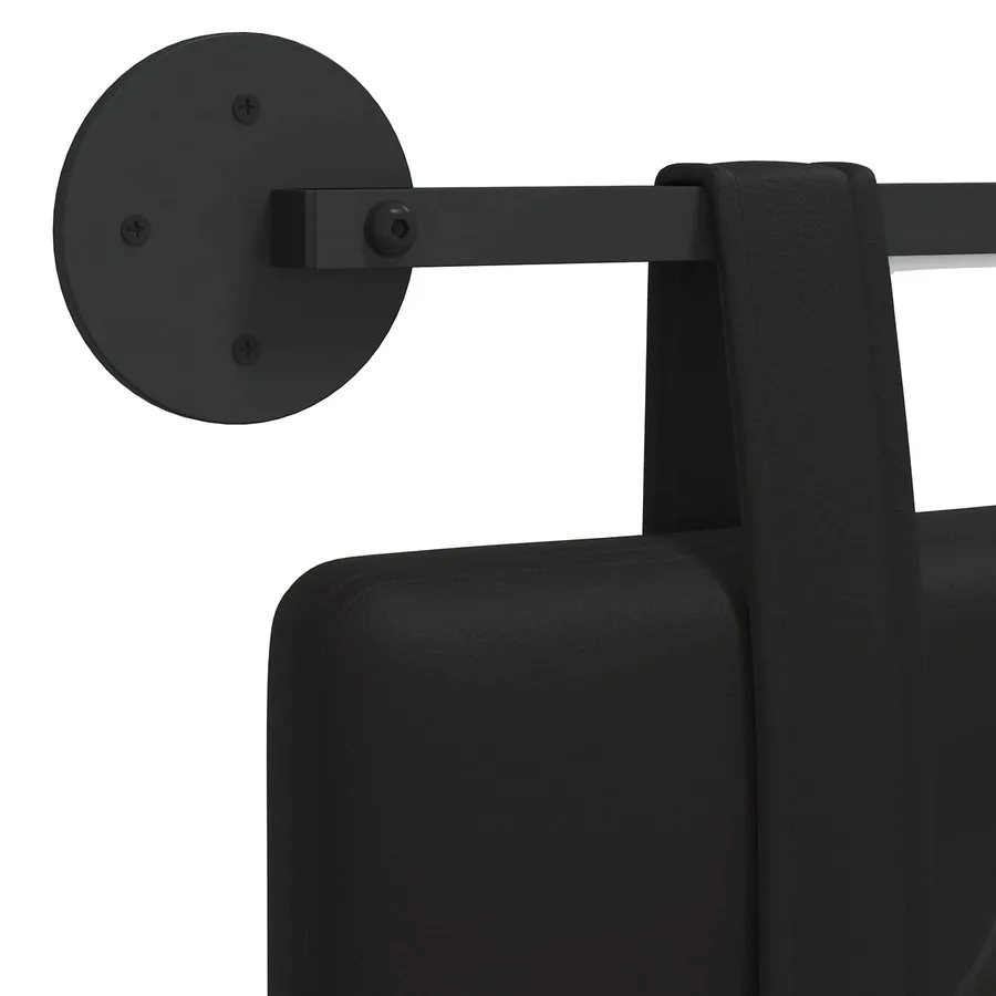 Tête de lit suspendue Avec lumière LED Noir Simili cuir - 10