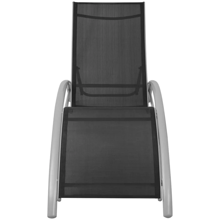Chaises longues et parasol Aluminium Noir - 5
