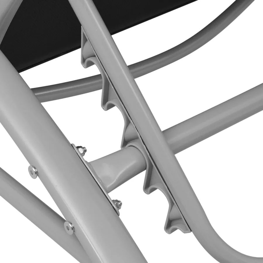 Chaises longues et parasol Aluminium Noir - 7