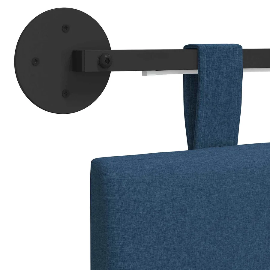 Tête de lit suspendue Avec lumière LED Bleu Tissu - 10