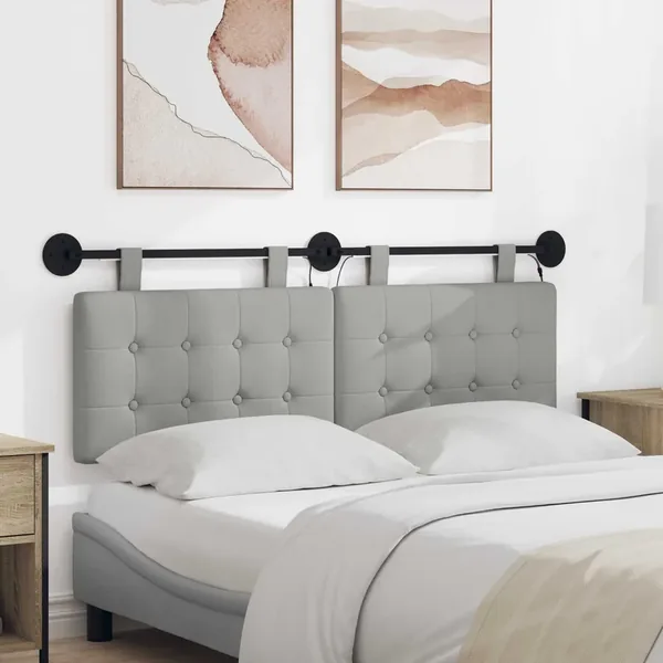Tête de lit suspendue Gris nuage Tissu