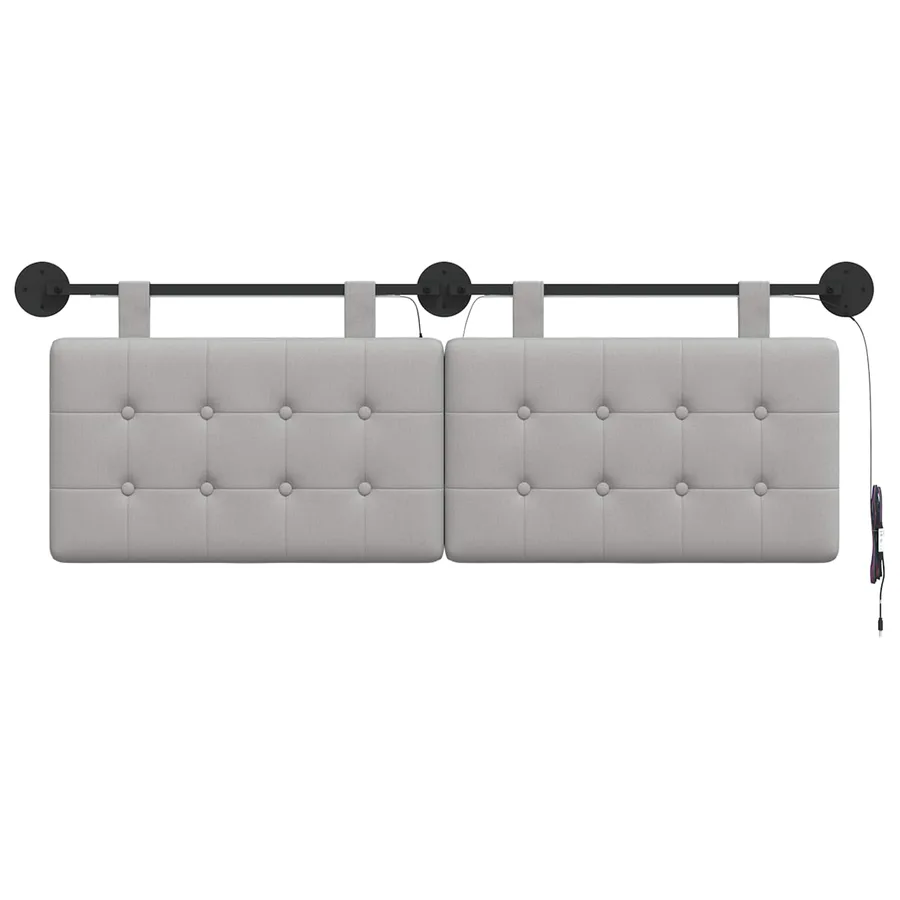 Tête de lit suspendue Gris nuage Tissu - 6
