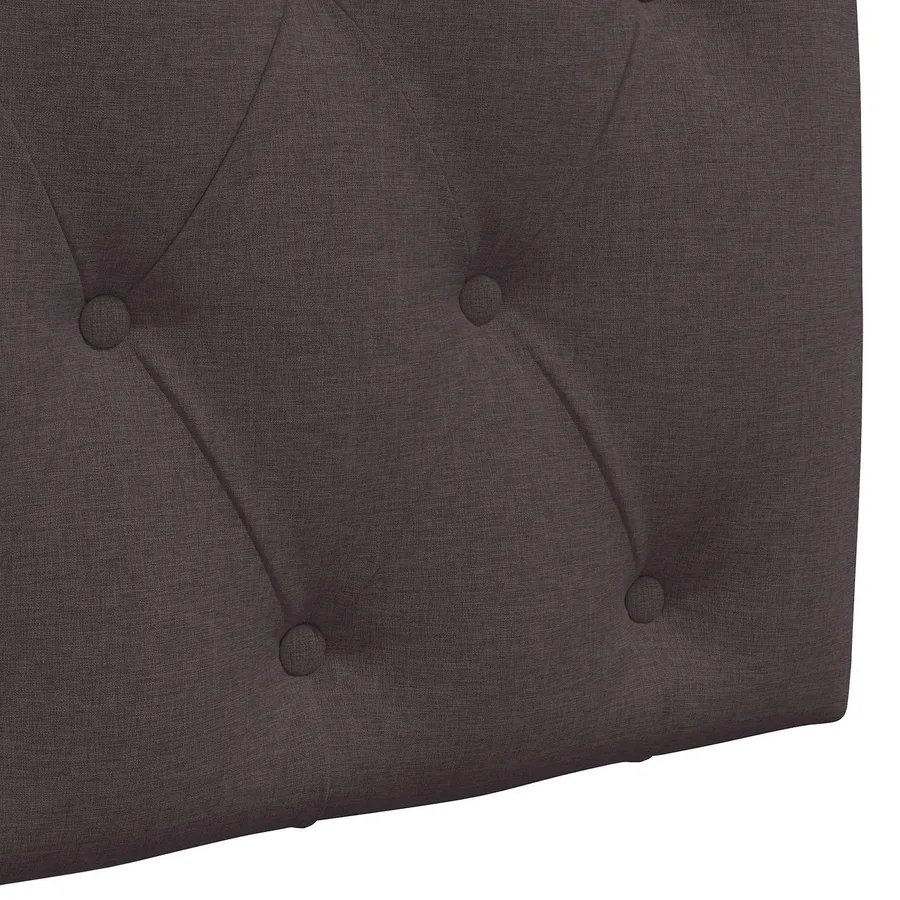 Tête de lit suspendue Avec lumière LED Marron foncé Tissu - 9
