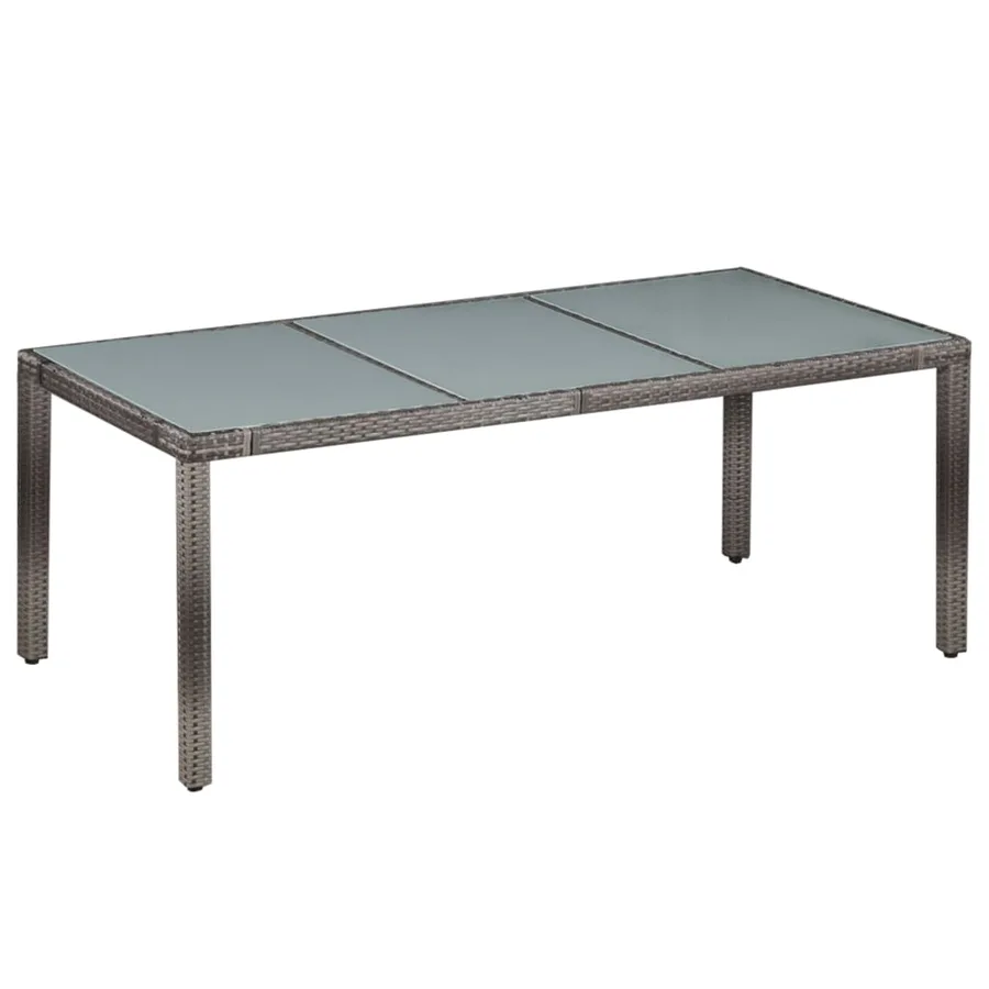 Ensemble à manger d'extérieur 9pcs coussins Résine tressée Gris - 2