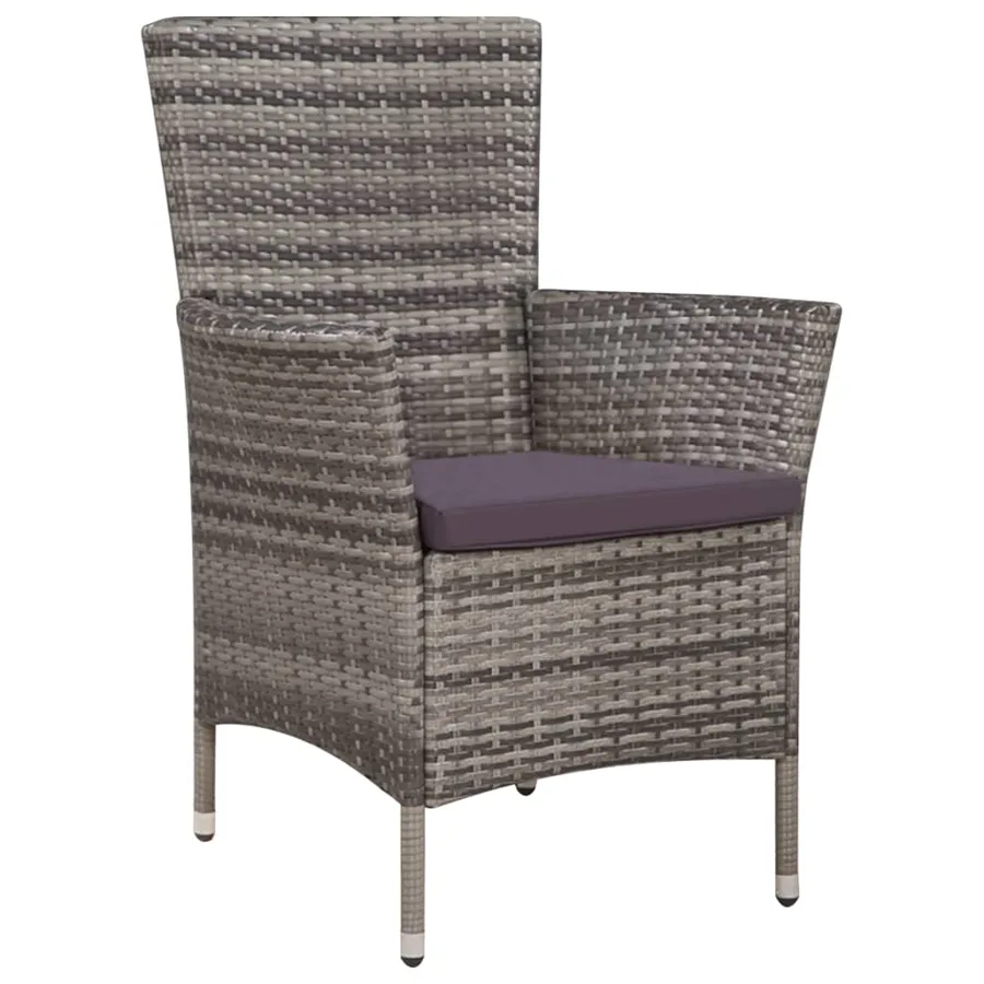 Ensemble à manger d'extérieur 9pcs coussins Résine tressée Gris - 4
