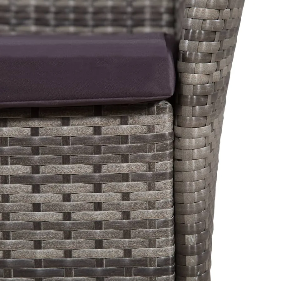 Ensemble à manger d'extérieur 9pcs coussins Résine tressée Gris - 5
