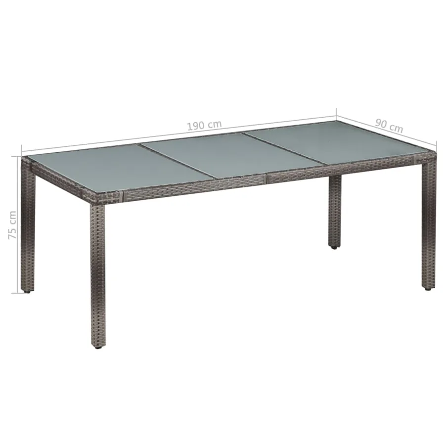 Ensemble à manger d'extérieur 9pcs coussins Résine tressée Gris - 6