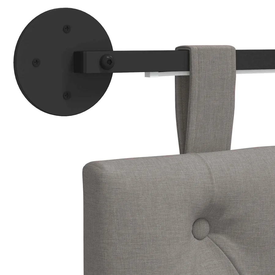 Tête de lit suspendue Avec lumière LED Taupe Tissu - 8