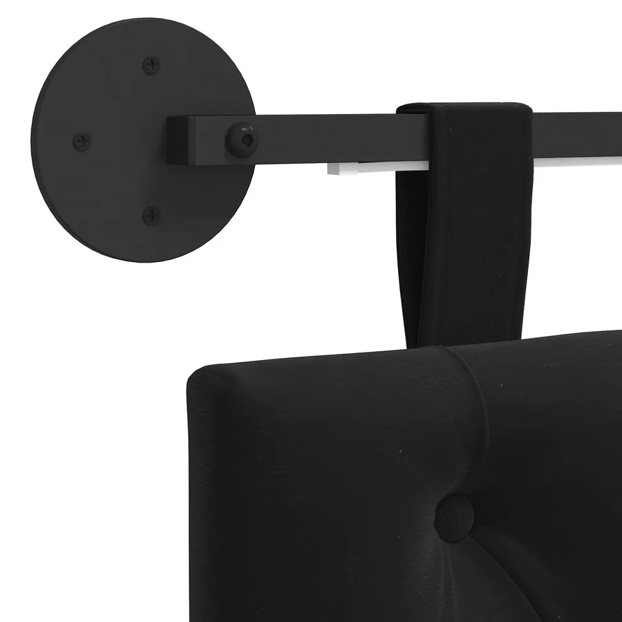 Tête de lit suspendue Avec lumière LED Noir Velours - 10