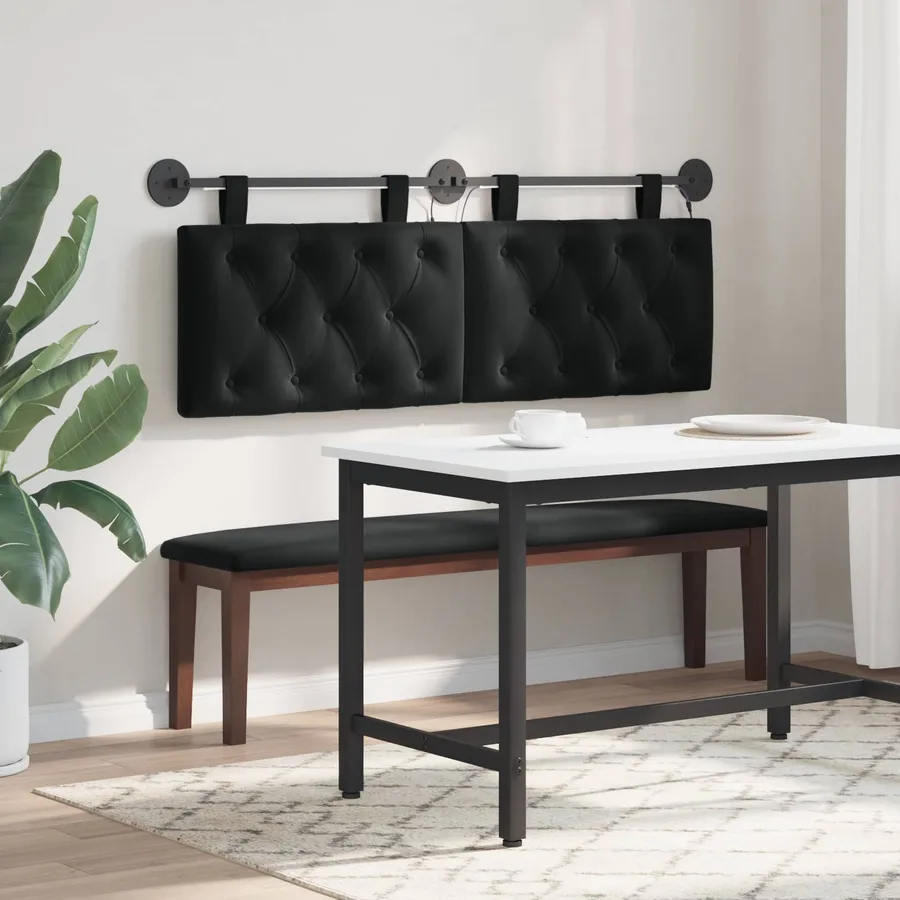 Tête de lit suspendue Avec lumière LED Noir Velours - 4