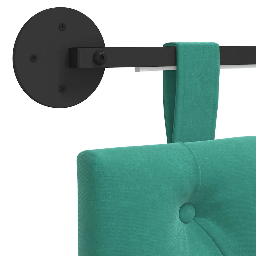 Tête de lit suspendue Avec lumière LED Turquoise Velours - 10