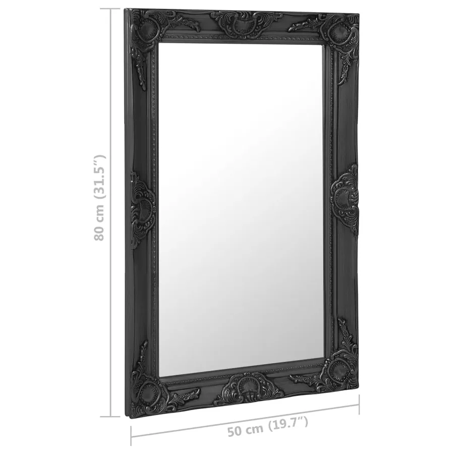 Miroir mural style baroque 50x80 cm noir - 6