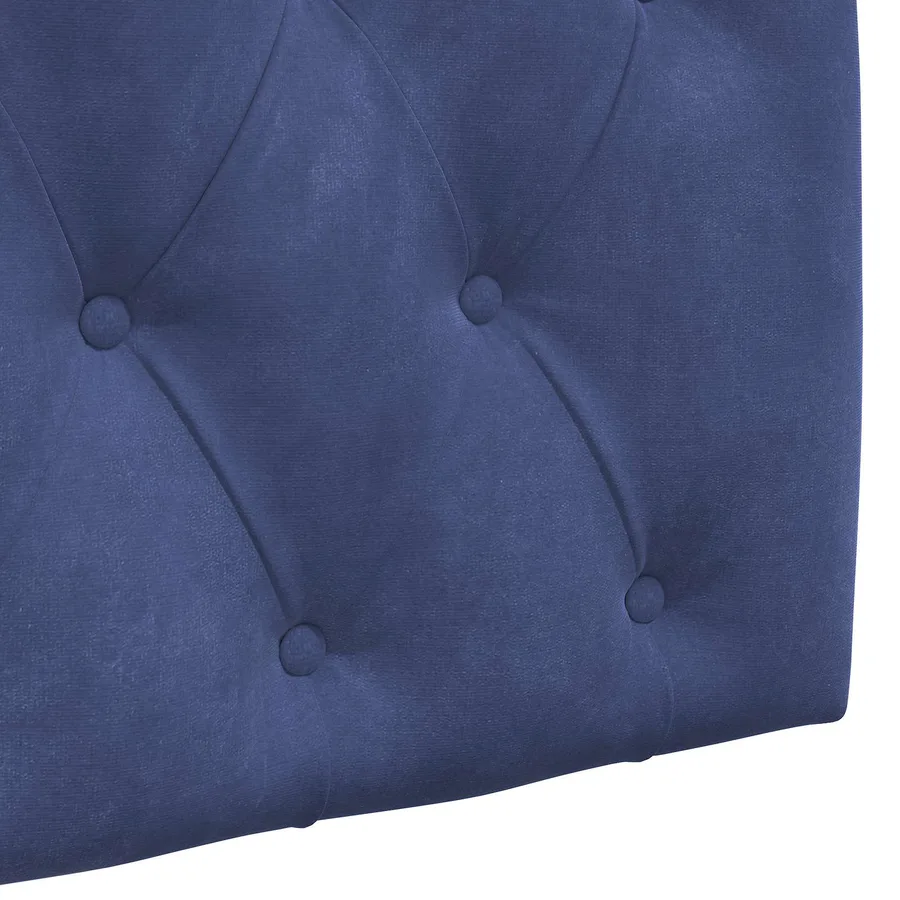 Tête de lit suspendue Avec lumière LED Bleu police Velours - 9