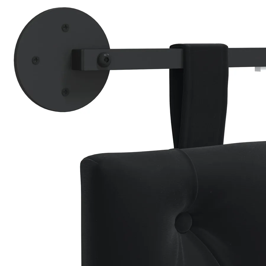 Tête de lit suspendue Avec lumière LED Noir Velours - 10