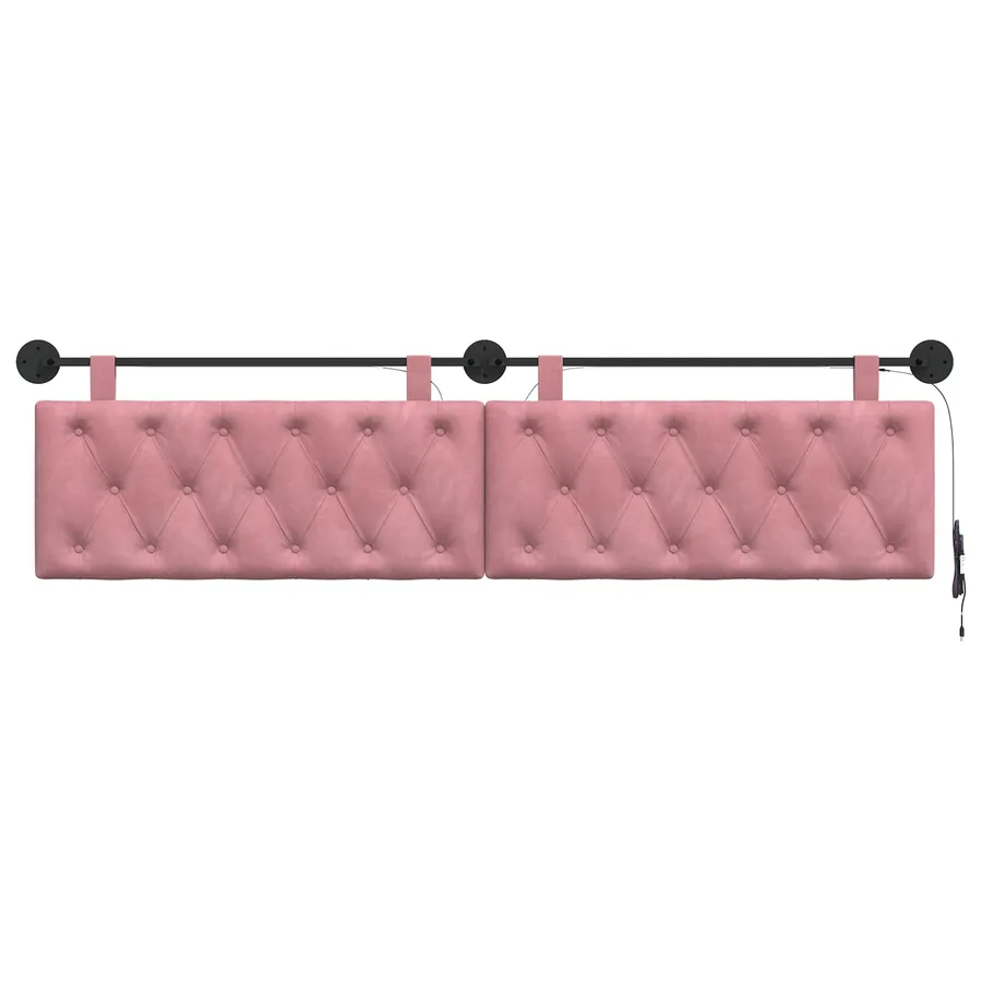 Tête de lit suspendue Avec lumière LED Rose Velours - 6
